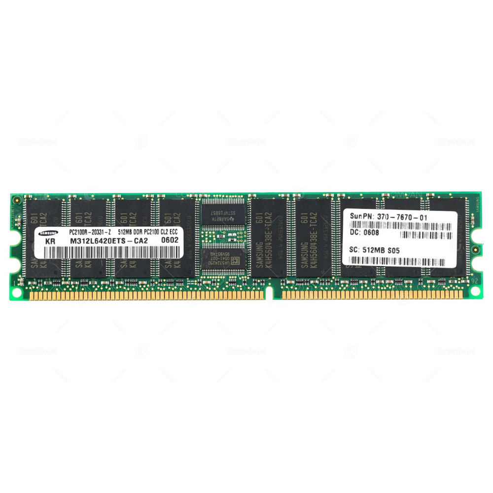 370-7670-01 SUN ORACLE DDR 512MB PC-2100 266MHZ RDIMM CAS 2-2-2